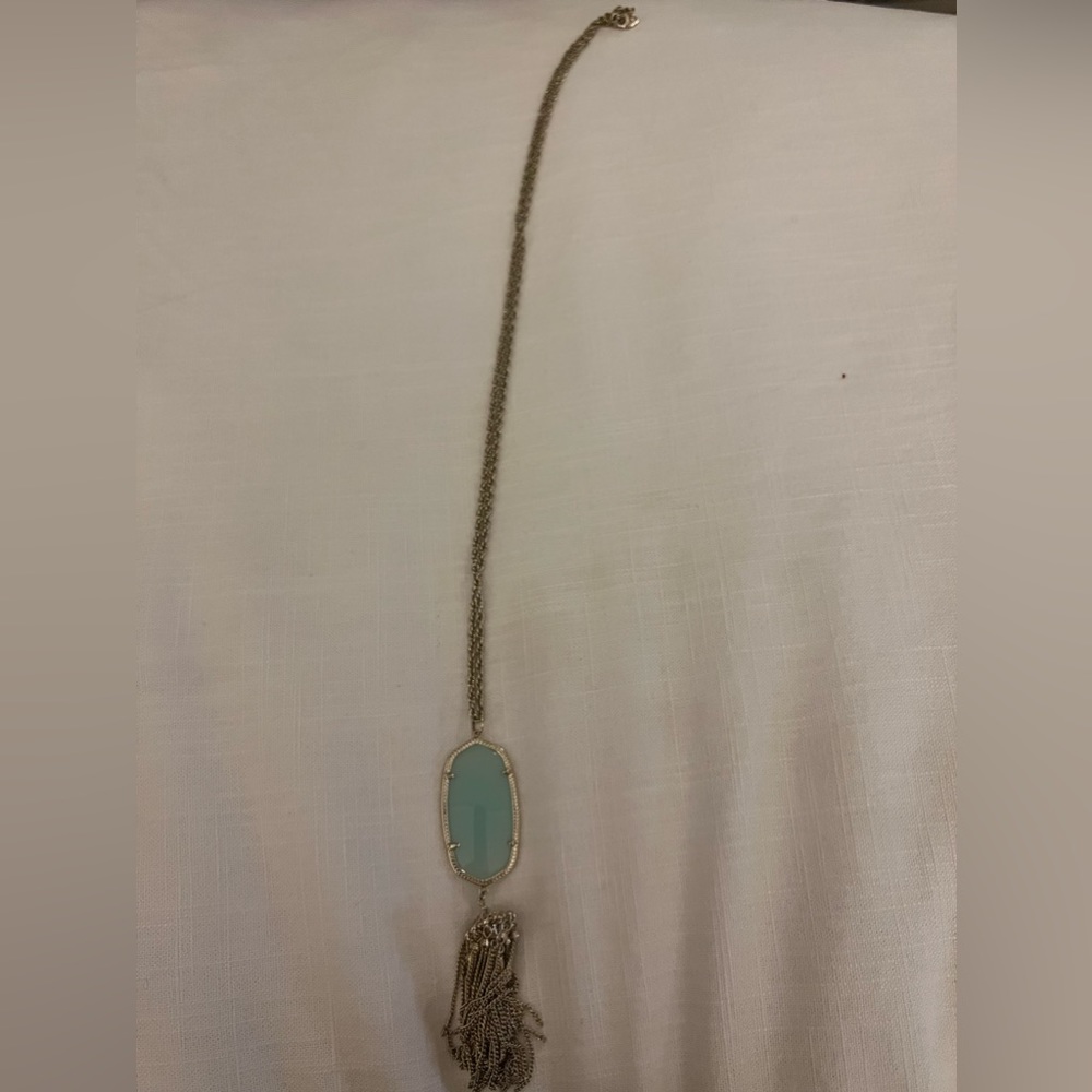 Kendra Scott Rayne Tassel Necklace - chalcedony